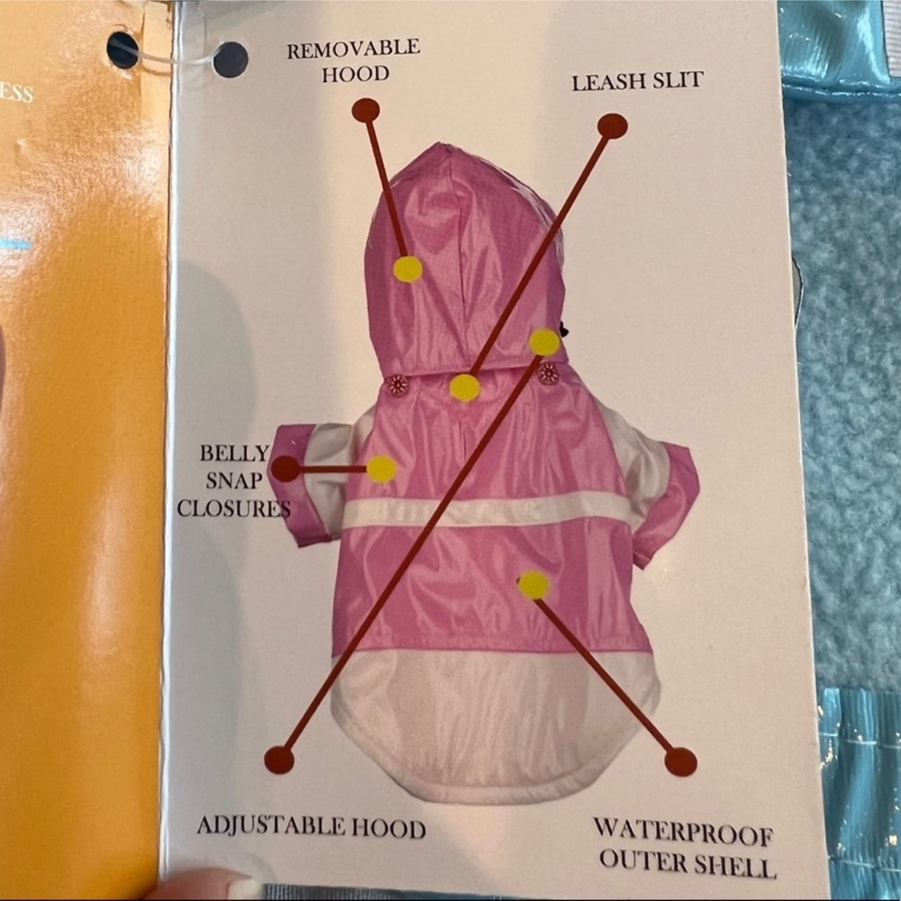 🐾 HOST PICK 🐾 Pet Life Baby Blue Waterproof Adjustable Pet Raincoat Size Med NWT - Picture 7 of 12